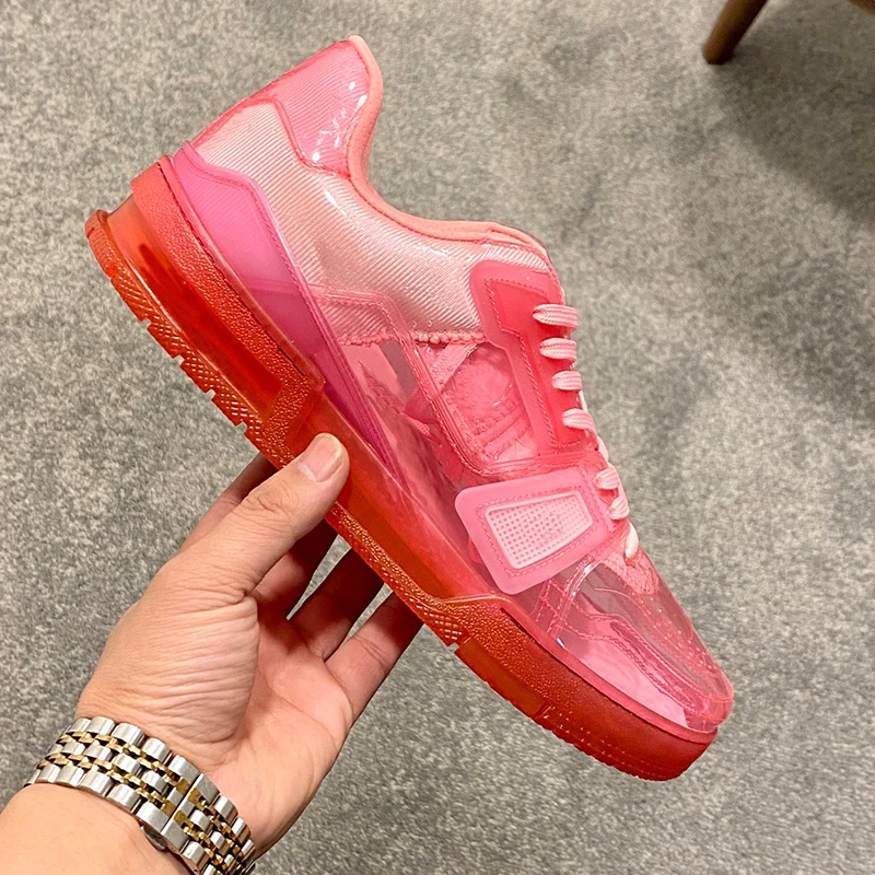 

2021 new transparent sneaker, French vvl venven couple shoes, the latest leisure color leather fashion, with counter box and bag