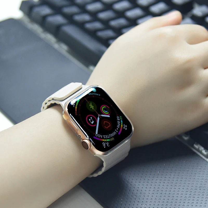 Ремешок для умных часов iWatch series 3 4 5 se 6 кожаный | Наручные часы