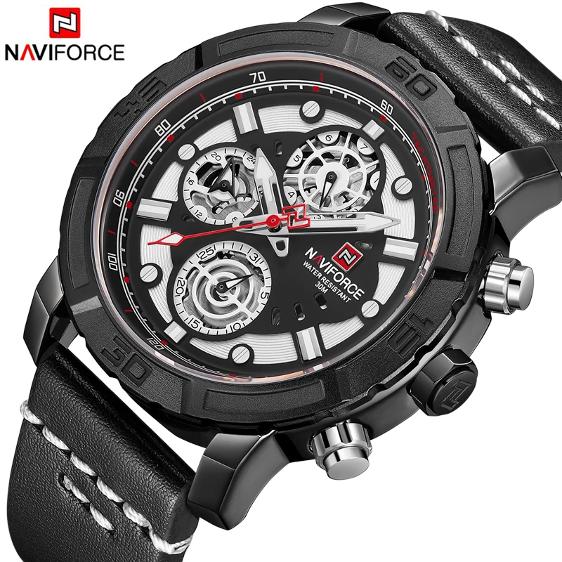 Часы NAVIFORCE мужские кварцевые аналоговые с датой 24 часа спортивные военные