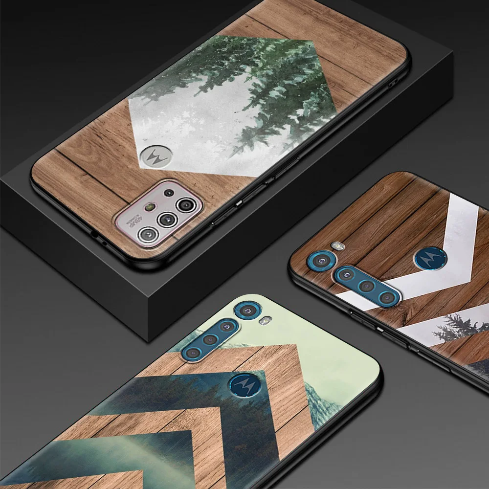 wood nature pattern for motorola one fusion case for moto g10 g9 g8 plus play power one g20 g30 g40 g50 g60 edge 20 phone shell free global shipping