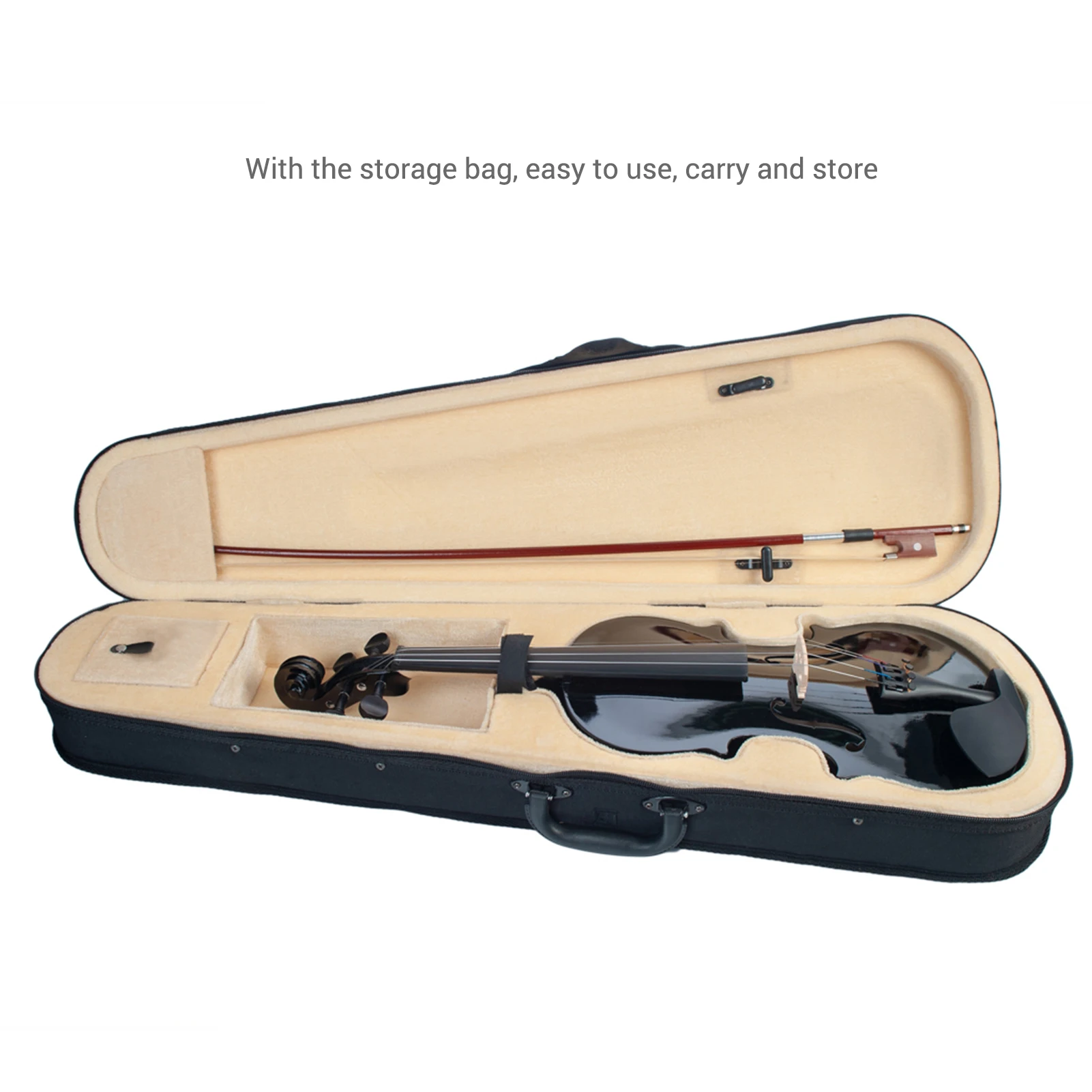 

4/4 3/4 1/2 1/4 1/8 Handmade Acoustic Violin Set Basswood & Alloy & Brazil Wood Material with Bow Storage Case for Kids Students