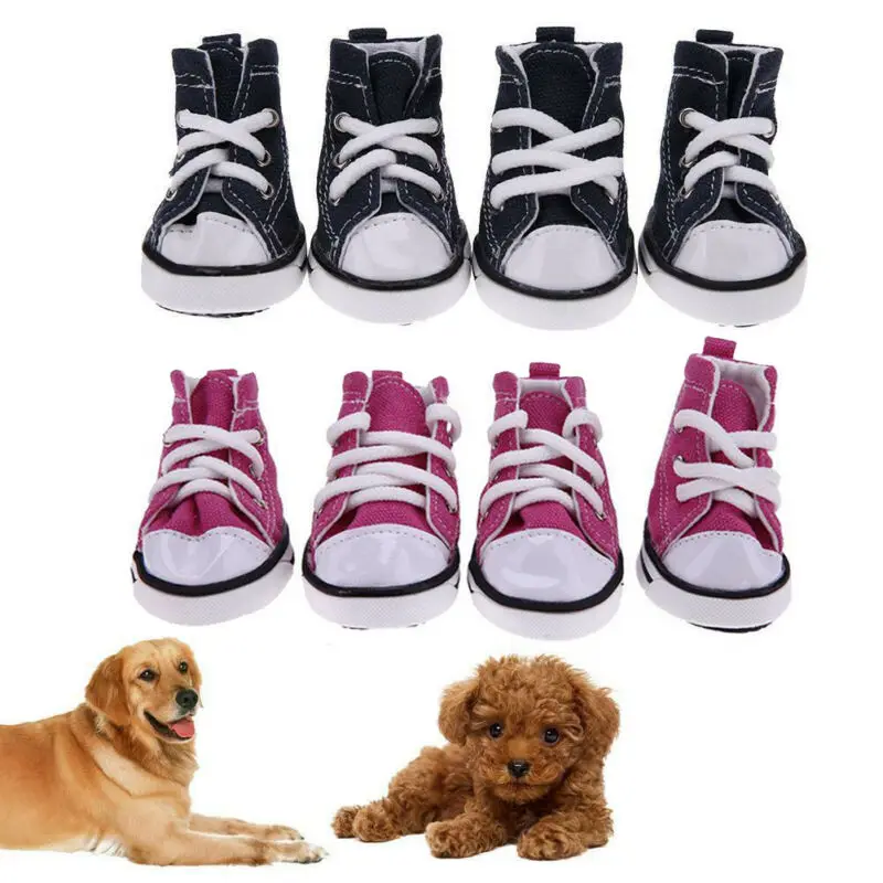 

1PC Best Selling 2019 Products Puppy Sporty Cloth Shoes Pink Blue Denim Canvas Sneaker Pet Dog Boots lovely Shoes for small dogs