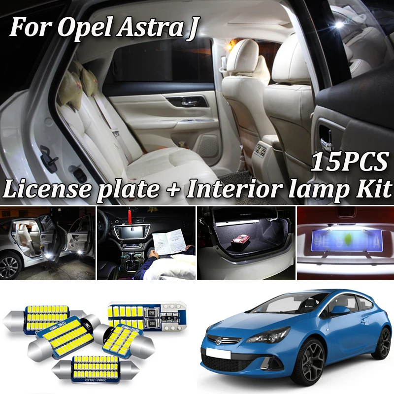 15 шт. белый Canbus для Vauxhall Opel Astra J OPC GTC Спорт Tourer светодиодный внутренсветильник