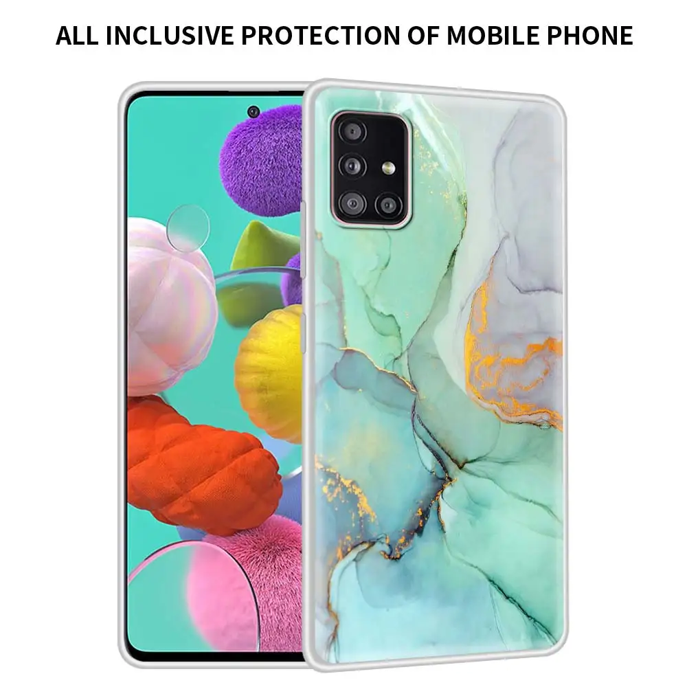 

Landscape Ink Marble Case For Samsung Galaxy A51 A71 A21s A31 A41 A12 A72 A32 A52 5G A91 A11 Matte Soft Phone Cover Fundas