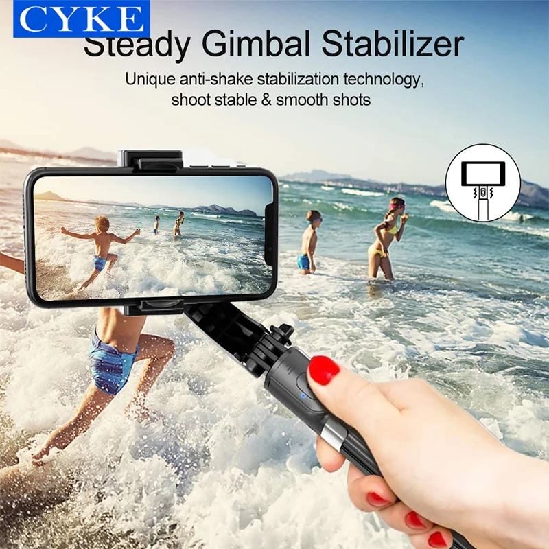 

CYKE L08 Bluetooths Smartphones Mini Tripod Wireless Selfie Stick Single Axis Stabilizerr For Xiaomi Huawei Ios Androd Honor