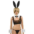 Женский ободок в виде кролика для косплея, плюшевые перчатки для хвоста, чулки, галстук-бабочка, аксессуары для представлений, костюмы для косплея