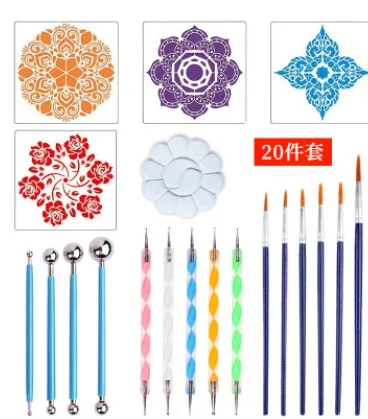 

35PCS Mandala Dotting Tools for Painting Rock Stone Pen Stencil Template Kit