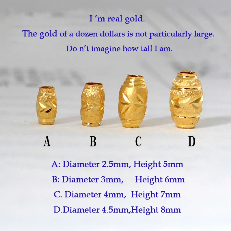 Бусины из натурального желтого золота 24 К 1 шт.|Бусины| |
