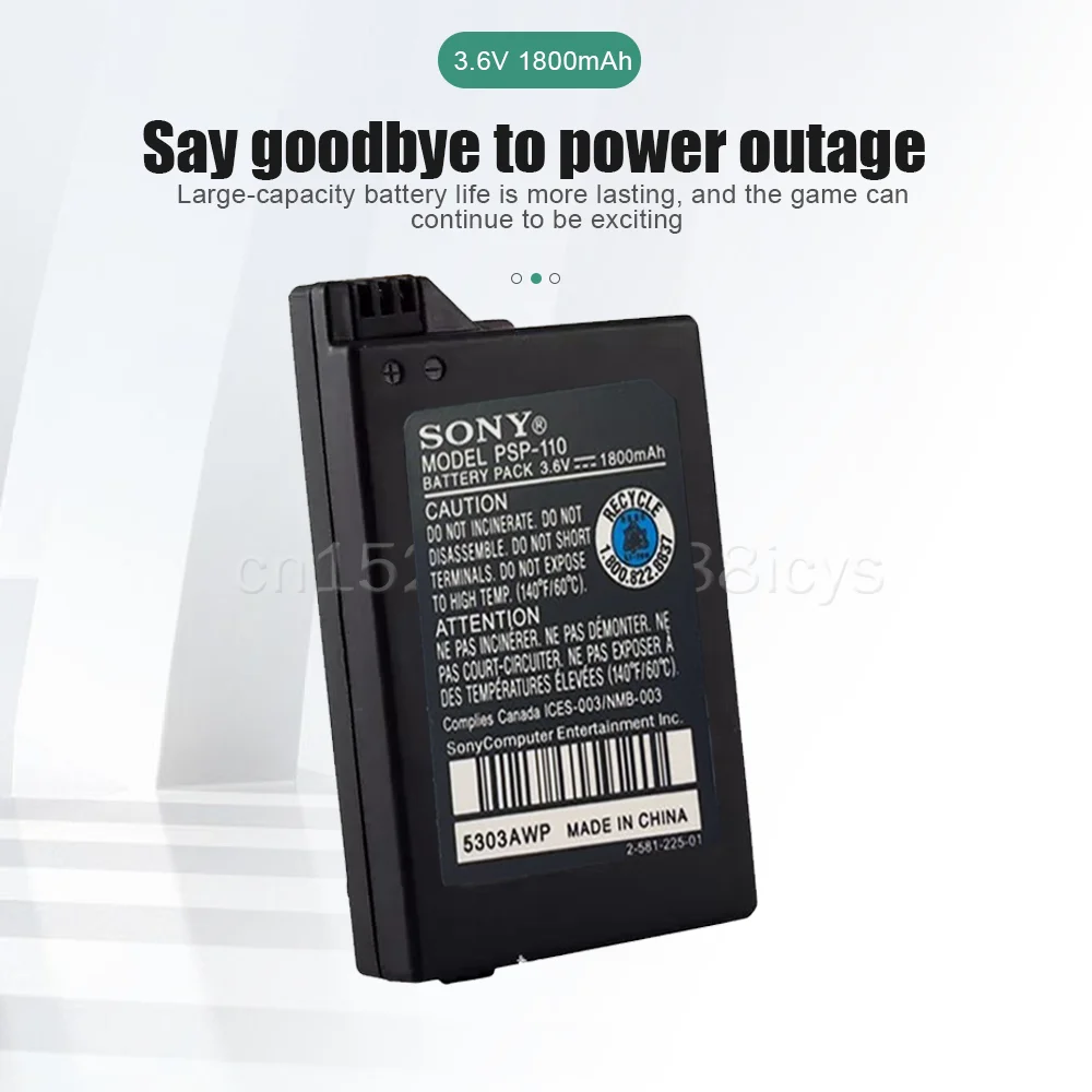 New Sony 3.6V 1800mAh Rechargeable Battery For PSP-110 PSP1000 PSP 1000 Console Li-Ion Replacement Game Machine | Электроника