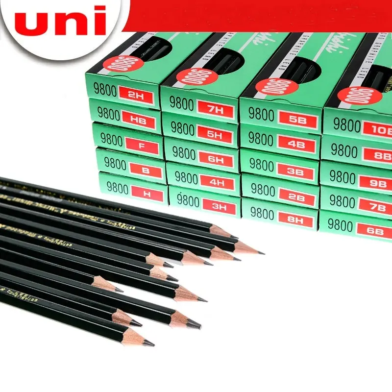 

12Pcs Uni Mitsubishi 9800 Pencilfor for Writing Drawing and Sketching H 2H 3H 4H 5H 6H 7H 8H HB F B 2B 3B 4B 5B 6B 7B 8B 9B 10B