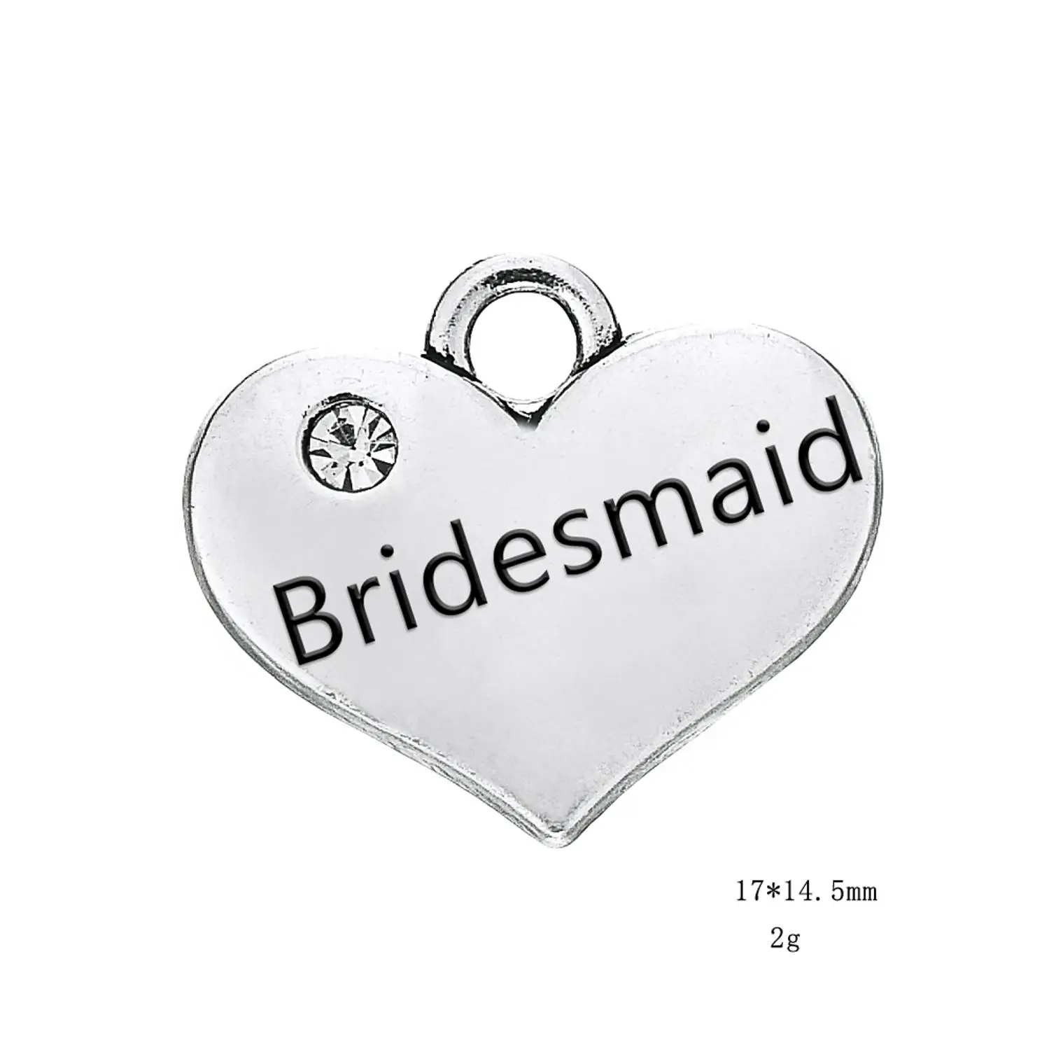 Bridesmaid Skyrim, 10 шт., семейный Шарм в виде сердца с кристаллами, для сестры, принцессы, дочери, папы, маленькой девочки, для племяшки, слово «сделай сам», плавающая подвеска, ювелирное изделие - Окраска металла: Bridesmaid