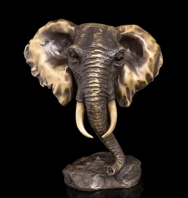 

Изделия из меди и латуни азиатская современная скульптура Статуэтка Слон голова Бюст Бронзовая Скульптура