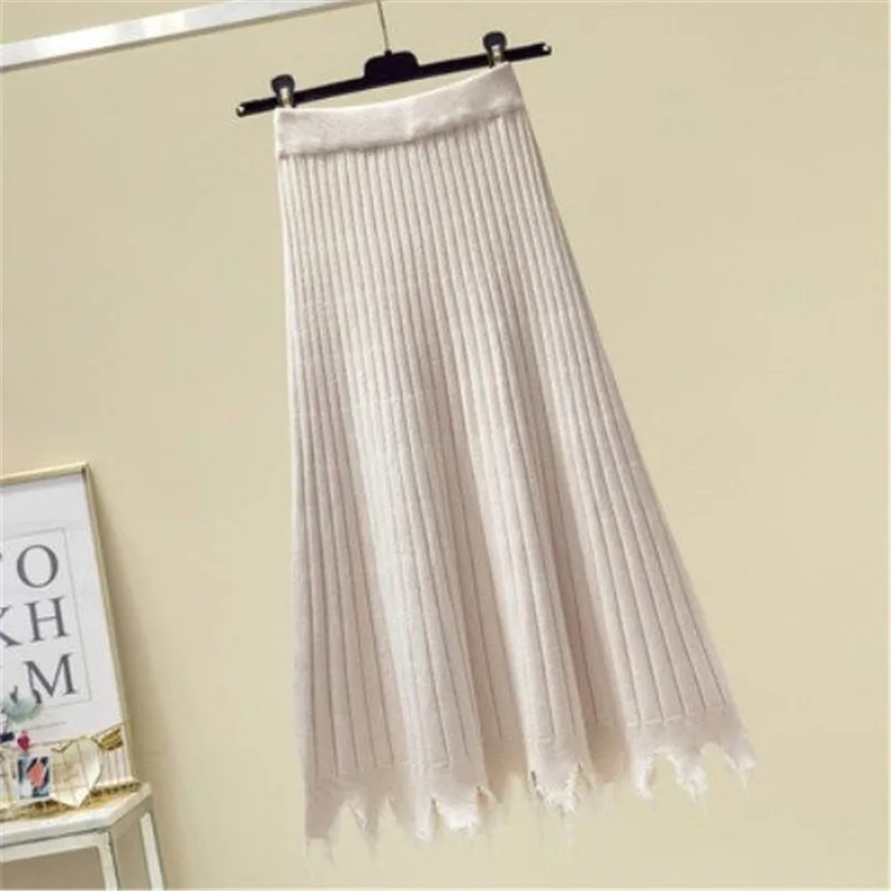 2019 осенне-зимняя женская элегантная миди-юбка трапециевидной формы Женская