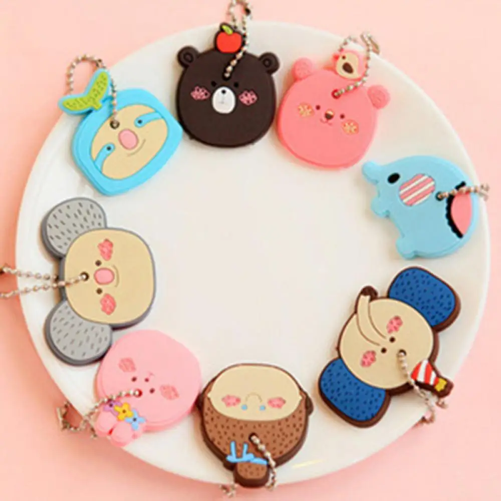

Lovely Korea Cute Animal Soft Key Top Head Cover Chain Cap Keyring Phone Strap Key Wallets