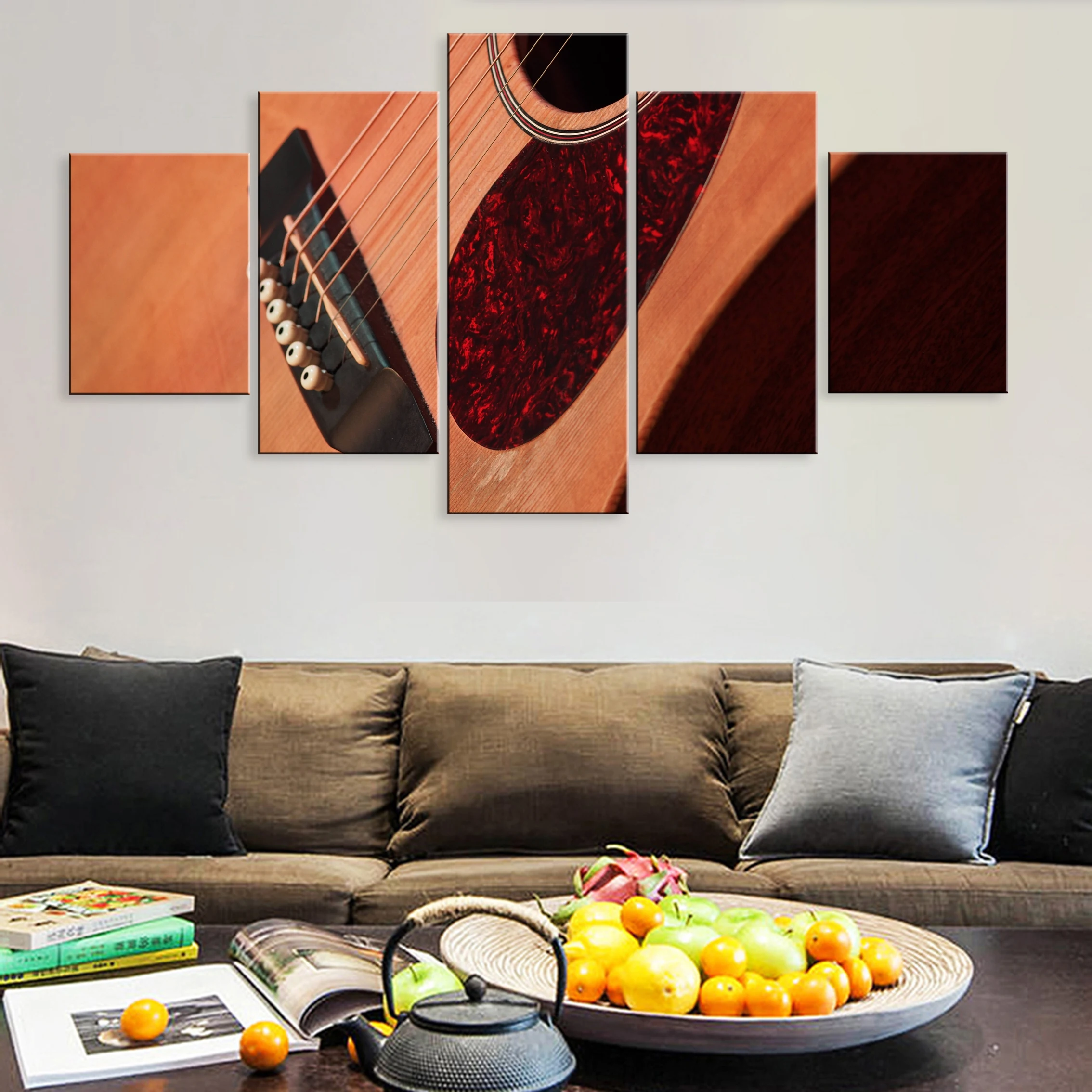 

Hd Printed Musical Instrument Guitar Music Still Life 5 Pieces Poster Painting Canvas For Living Room Home Decor Framework