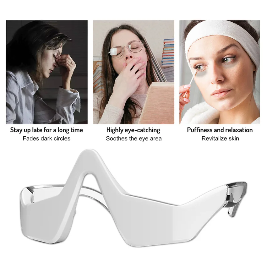 

Portable EMS Eye Massager Led Light Therapy Wrinkle Fatigue Relieve Eye Patch Smart Relax Fades Fine Lines Eye Protection