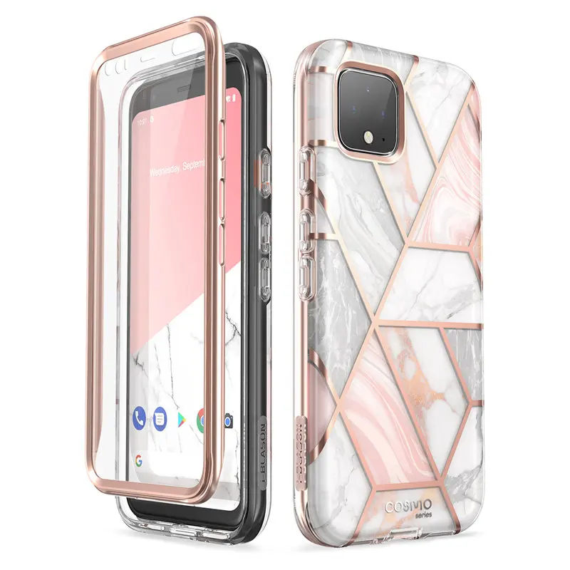 Marble Pink Для Google Pixel 4 XL чехол 6,3 дюймов() I-BLASON Cosmo полный корпус блестящий Мраморный бампер чехол со встроенной защитной пленкой - Цвет: Marble Pink