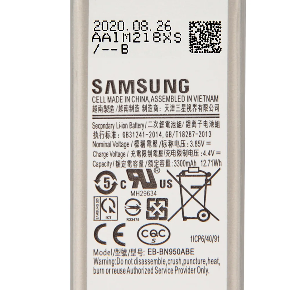 Оригинальная запасная аккумуляторная батарея для Samsung GALAXY Note8 Note 8 N9508 N9500 Project Baikal