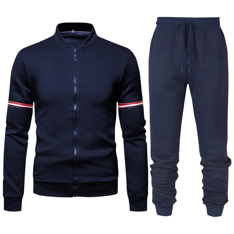 Мужские спортивные костюмы куртка-бомбер бейсбольная форма воротник-стойка