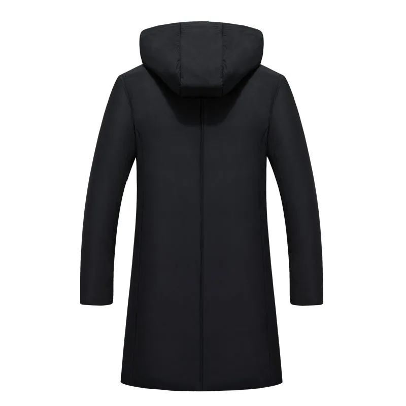 Большой Размеры зимние куртки мужские длинные пальто пуховые парки с капюшоном