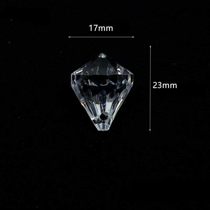 Clear (17x23mm) 12 шт./лот подвесная люстра в виде ромба, акриловые хрустальные бусины для дома, сделай сам, украшение для свадебной вечеринки - Цвет: Clear (17x23mm)