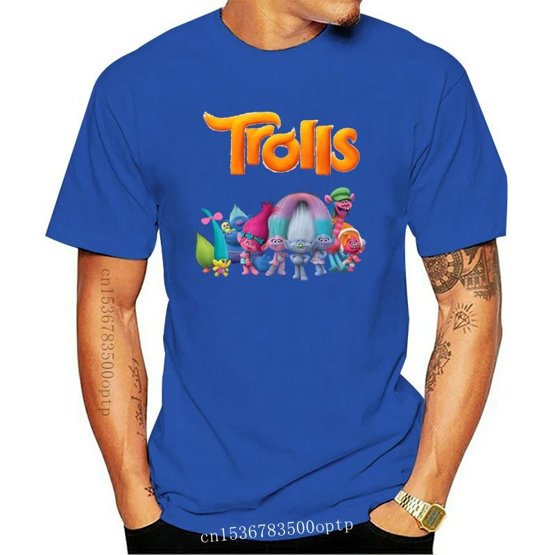 

Новинка 2021, забавная Черная Мужская футболка с короткими рукавами из мультфильма тролли, Размеры S-5, модная повседневная хлопковая забавная...