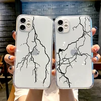 lightning crack fracture phone case for iphone 13 12 11 pro max mini 6 6s 7 8 plus se2020 x xr xs shockproof clear shell coques