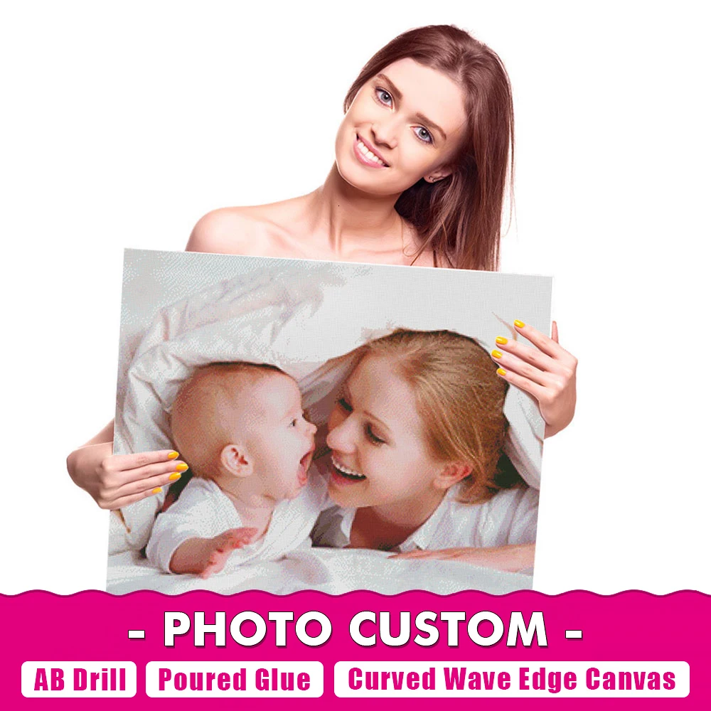 

Diamond Painting Photo Custom Paintings AB Drill Poured Glue Cross Stitch Picture of Rhinestone DIY Mosaic Embroidery Art Crafts