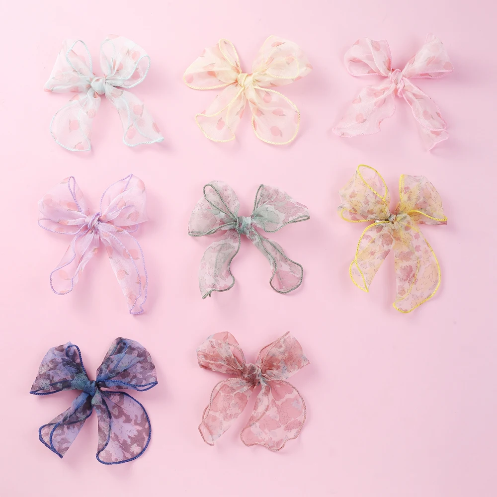 

Кружевные заколки для волос для маленьких девочек, яркие милые безопасные заколки с милым бантом, вечерние заколки для волос для малышей, шп...