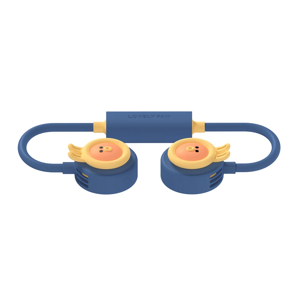 

Беслопастной мини-вентилятор на шею с USB, 2000 мАч, перезаряжаемый силиконовый вентилятор с USB, мультяшный бесшумный спортивный вентилятор для...