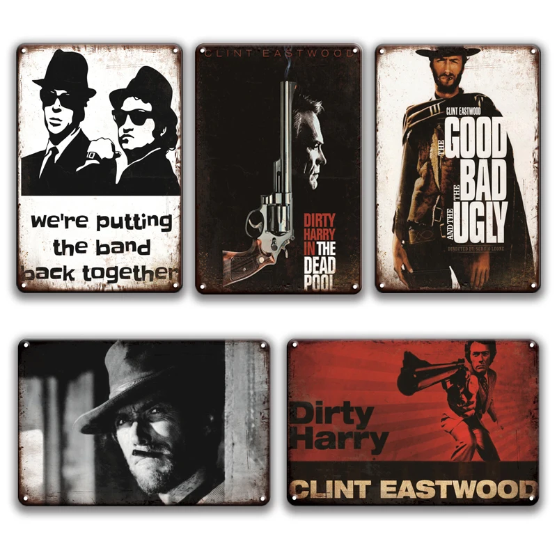 CLINT плакат со сценами из фильмов металлический знак в стиле ретро Tintin Cristal