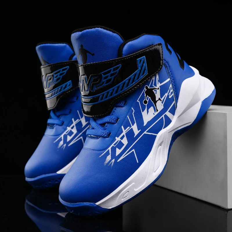 Распродажа Детские баскетбольные кроссовки для мальчиков красные синие