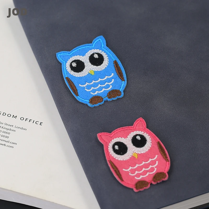 Цветные Птицы Сова железные нашивки в полоску вышитые для одежды значки