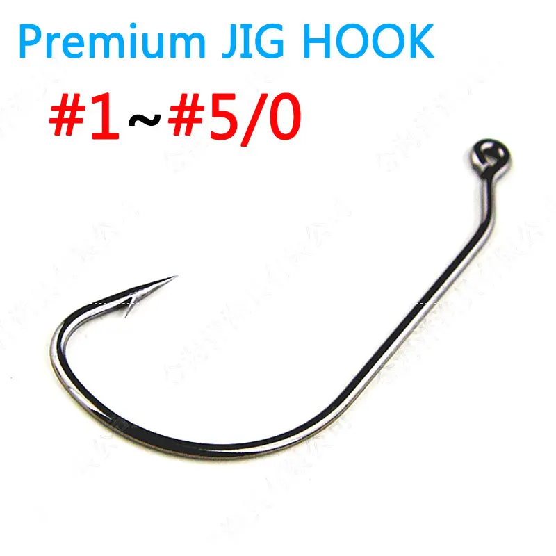 [100 pcs] Premium Worm Jig Hook Soft Plastic Fishing Hooks Size #1 #1/0 #2/0 #3/0 #4/0 #5/0