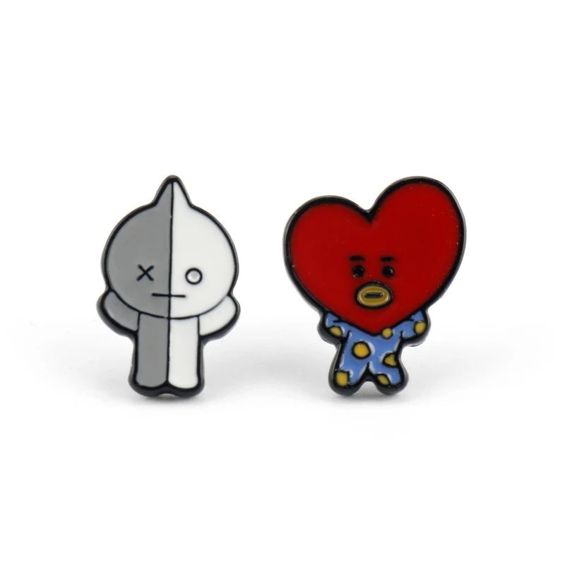 red white Anime One Piece Luffy Tom and Jerry Alice in Wonderland Stud Earrings The Nightmare Before Christmas Jack Sally Cute Earrings - Окраска металла: red white
