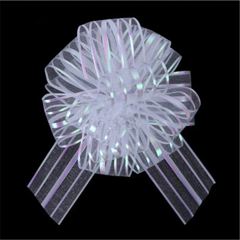 

5pcs Organza Pull Bow Ribbons DIY Wedding Car Home Decoration Crafts Birthday Party Gifts Packing Wrap Bowknot Christmas Decor