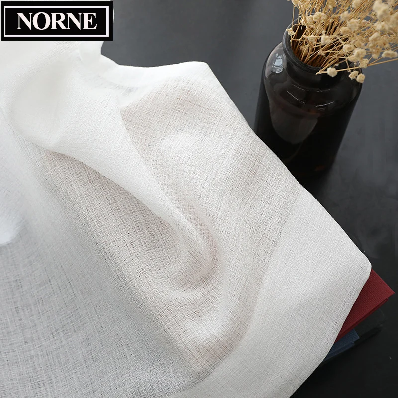 

NORNE Solid White Thick Sheer Curtains For Living Room Bedroom Half Transparent Tulle Window Drapes Voiles Cortina Rideau Blinds