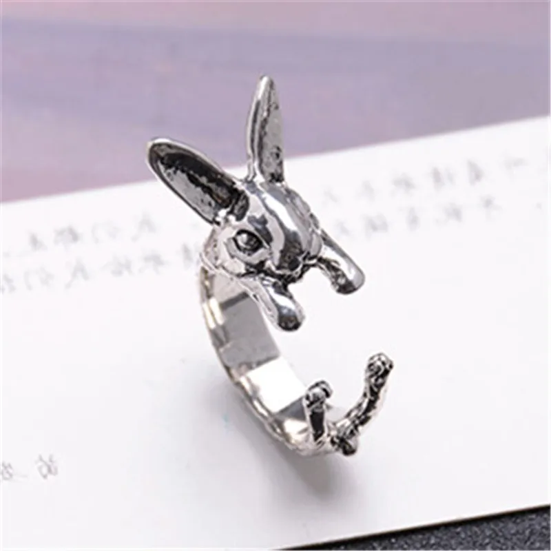 12 шт./лот модные ювелирные изделия с животными кольца кроликом для женщин