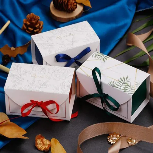 20pcs Green Gift Box Birthday Party Wedding Baby Shower Package Chocolate Cookies Cake Decoration With Ribbon | Дом и сад