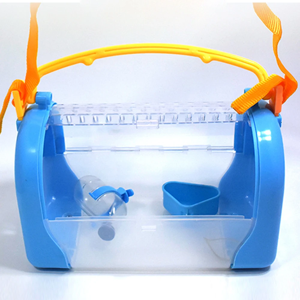 Out-of-port Hamster Carrier Bag Visible Breathable Cage Small Animals Travel Case Strap with Water Bottle About 25*13*17cm |