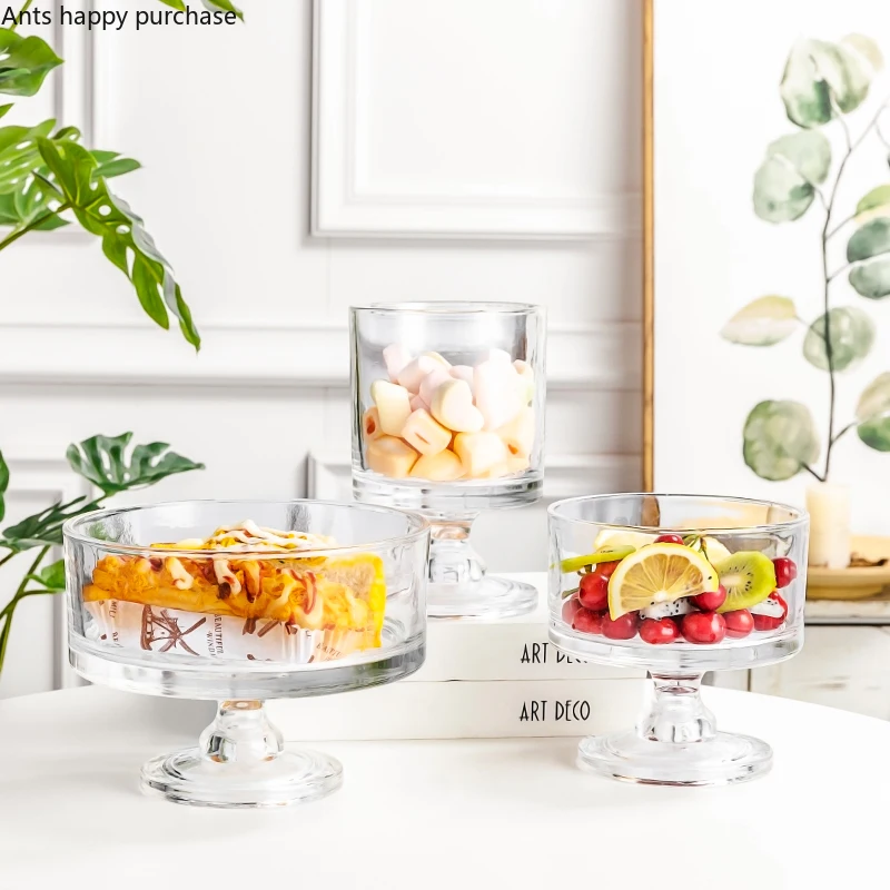 Толстый прозрачный стеклянный поднос для тортов и фруктов, декорирования свадеб, дома, гостиной, десертного столика. Инструменты для оформления.