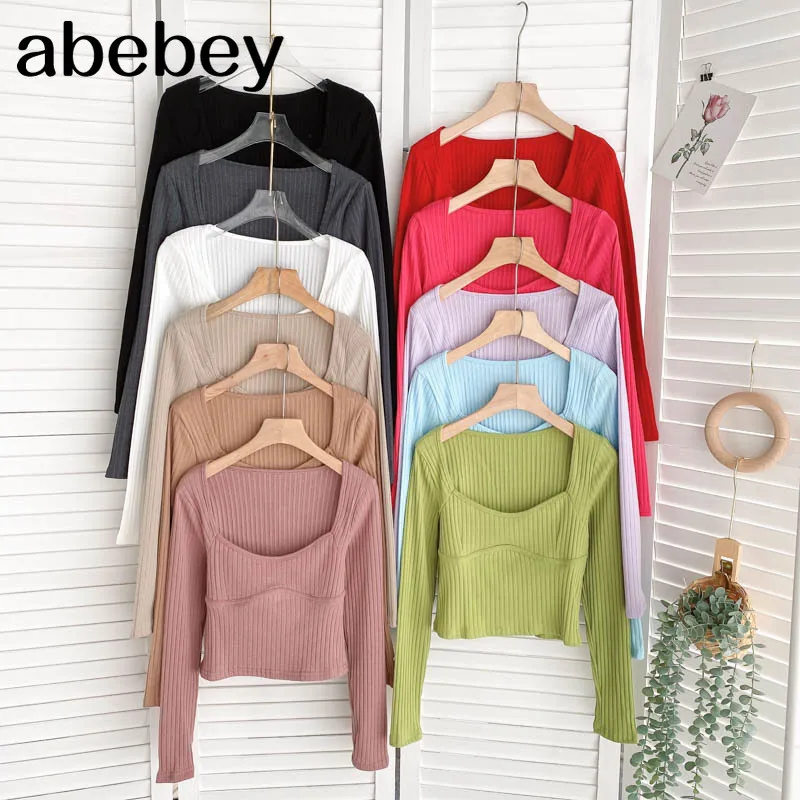 

Блузка Женская Осенняя однотонная с пышными рукавами и V-образным вырезом