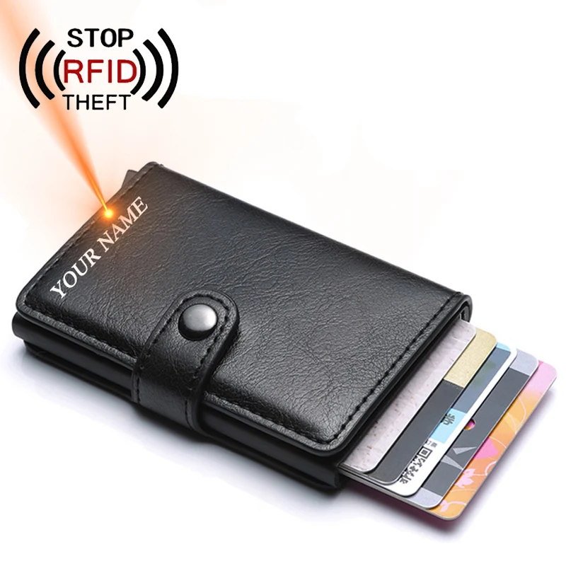 VM FSAHION KISS натуральная кожа RFID Блокировка минимализм кошельки автоматический всплывающий мини карточный кошелек кожаный бумажник карты Cardholde