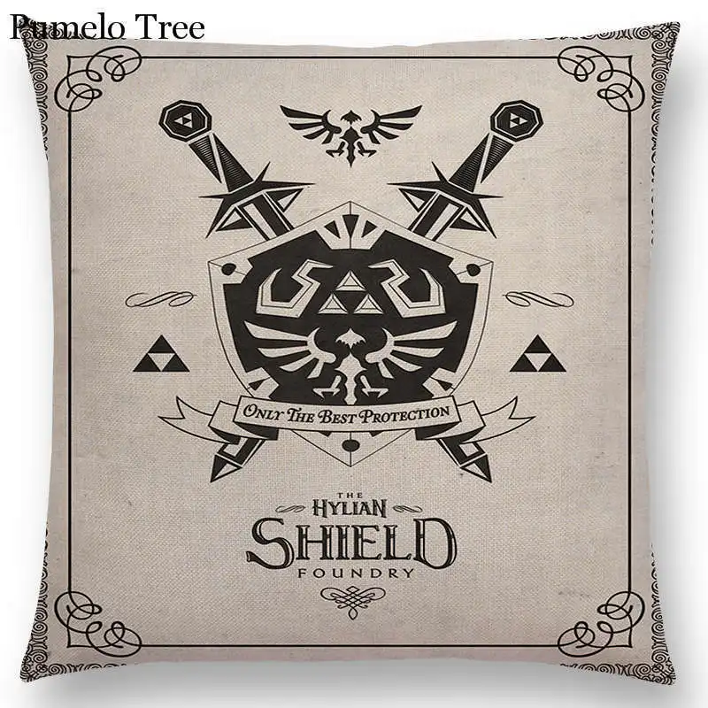 Zelda Link Chu Potion Poster Sword Shield Logo Hero Vintage Tarot Cushion Cover |