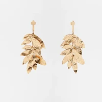 personality leaf shape earrings fashion metal earrings golden stud earrings women earrings accessories