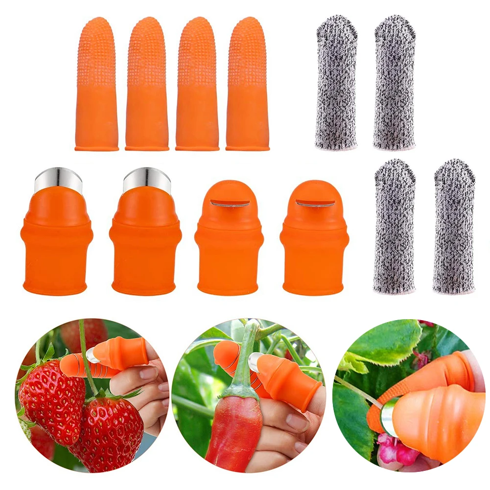 

12pcs/lot Silicone Thumb Knife Finger Protector Vegetable Knife Plant Blade Scissors Cutting Rings Garden Gloves Harvesting Tool