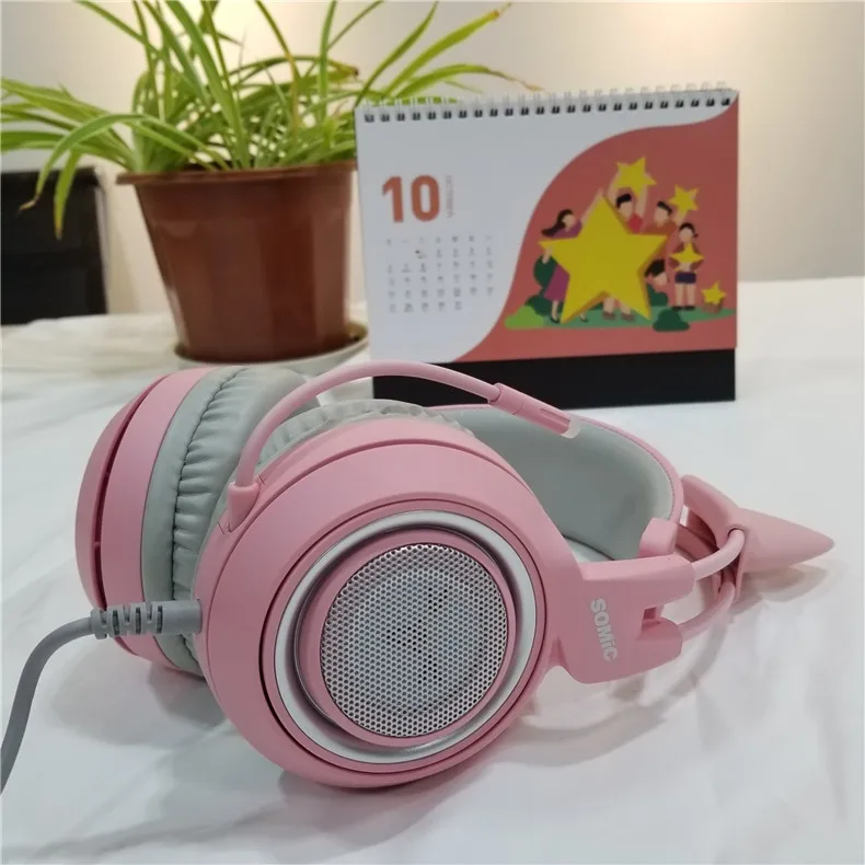 SOMiC G951S DJ PS4 игровая гарнитура шлем Проводные ПК стерео наушники "Кошка" наушники с микрофоном для нового Xbox One/ноутбука геймера