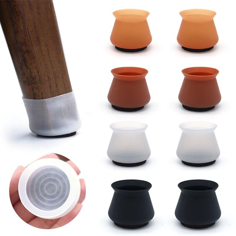 

4/8Pcs/Lots Silicone Chair Table Foot Pads Covers Round Non-slip Furniture Chair Leg Feet Bottom Mat Caps Cover Floor Protector