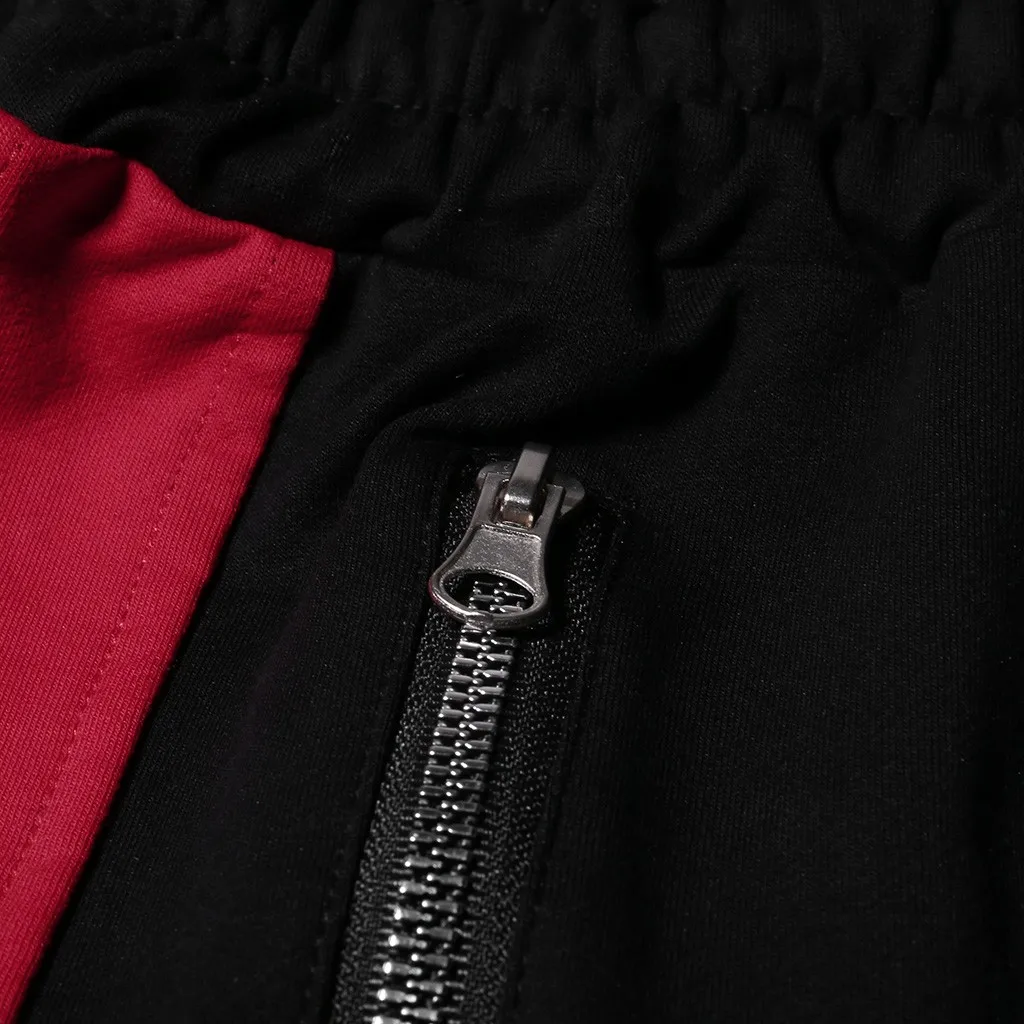 Мужские брюки на молнии Feitong однотонные спортивные для бега с дистанционным