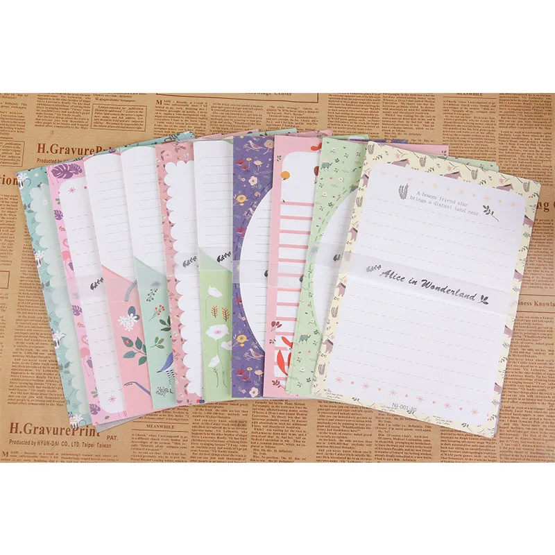 9 шт./комплект бумажные конверты с животными 6 шт. + 3 шт.|Бумага для писем| |